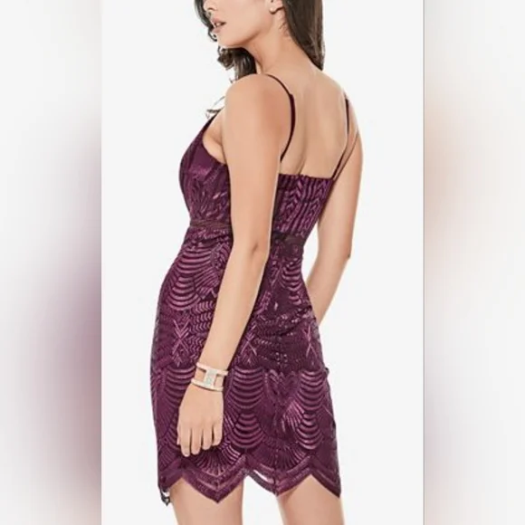 Guess Gianni Embroidered Mesh-Inset Dress Size: 8 - Picture 2 of 12